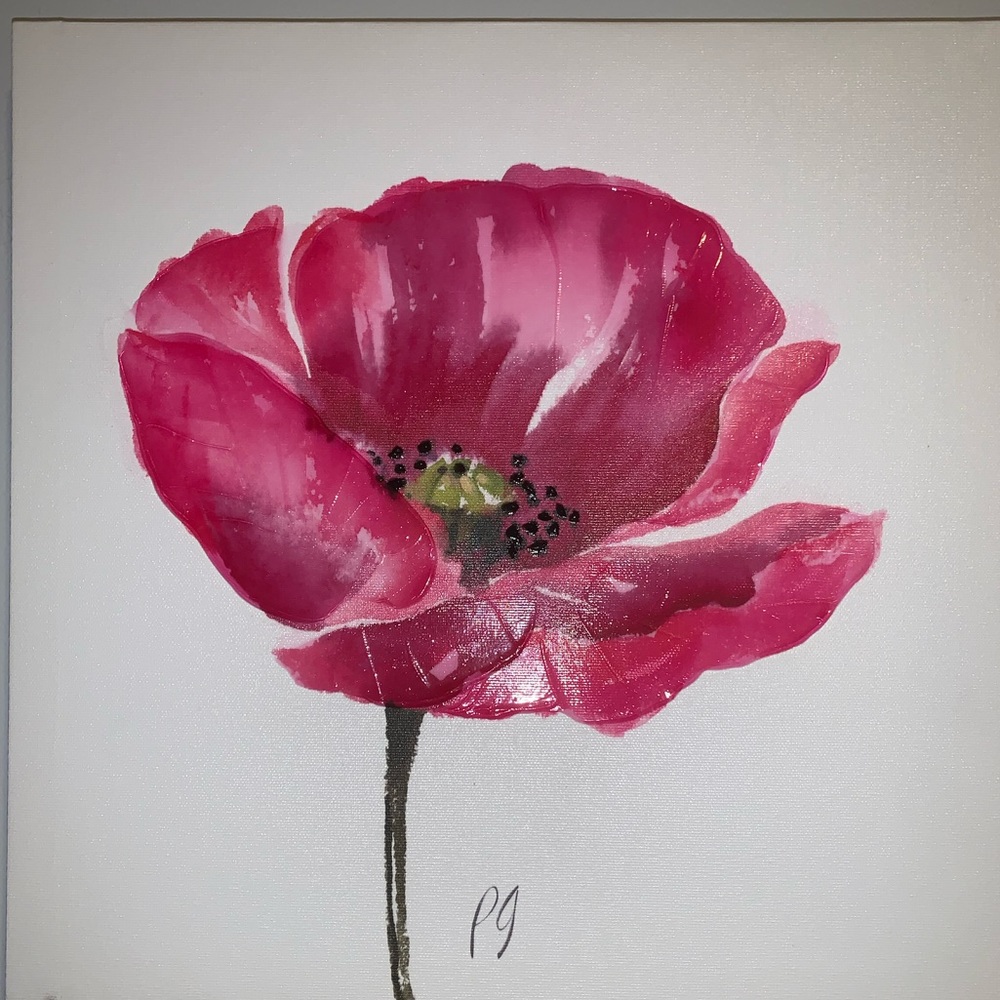 Pamela Gladding canvas painting pink flower